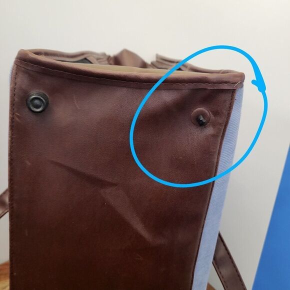 Bow-Wow Pet Carrier Large 15” x 12” x 8” Pets Up to 22lbs Blue Corduroy Unused - Picture 10 of 16